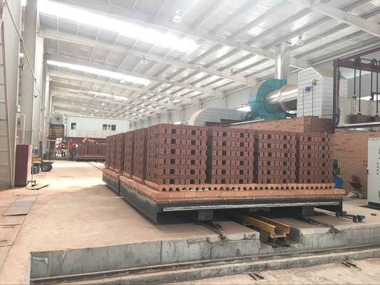 Clay Brick Tunnel Kiln with 53hr Firing Cycle, 96% Firing Yield, and Multi-Fuel Firing Capability