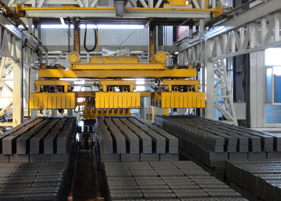 Auto Hollow Clay Brick Production Line Robot Block Stacking Machine